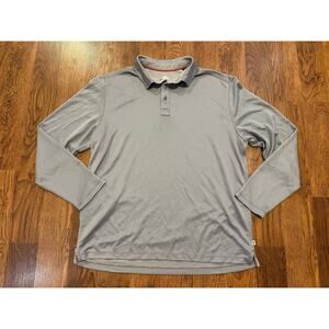 Tommy Bahama Men's Costa Vera Long Sleeve Polo Shirt - Gray - Size Medium Lux